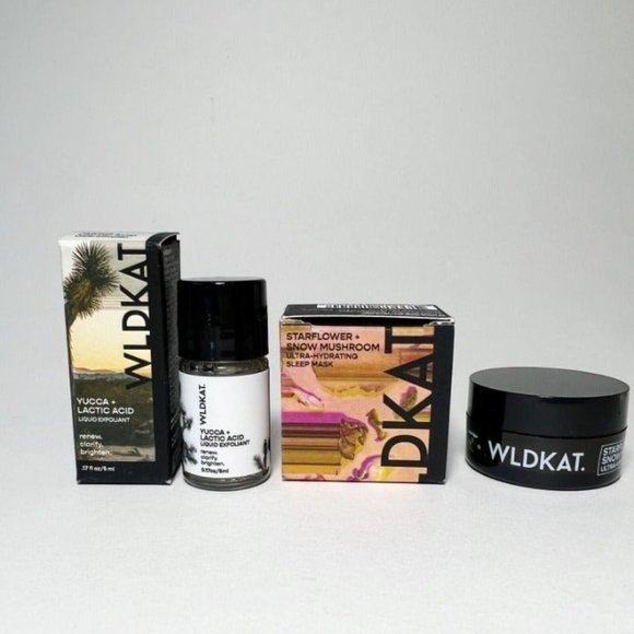 WLDKAT Other - WLDKAT DUO Yucca + Lactic Acid Exfoliant & Starflower Mushroom Sleep Mask TRAVEL